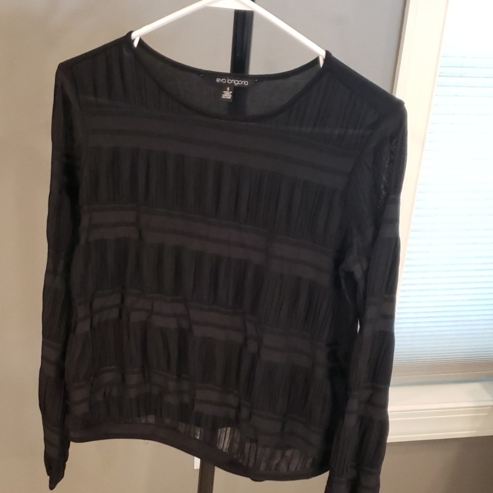 Womens black LS top, size S, Gorgeous!!